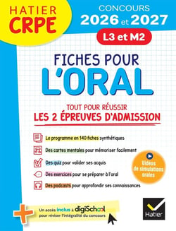CRPE - L3, M2 - Fiches pour l'Oral - Tout pour réussir les 2 épreuves d'admission (édition 2026/2027)