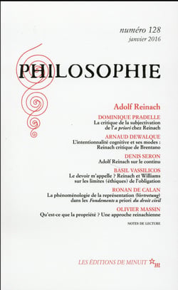 Revue Philosophie n.128 : Adolf Reinach