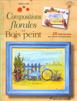 Compositions florales sur bois peint
