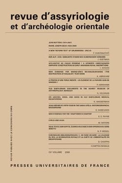 REVUE D'ASSYRIOLOGIE ET D'ARCHEOLOGIE ORIENTALE n.102