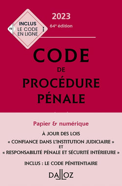 Code de procédure pénale annoté (édition 2023)