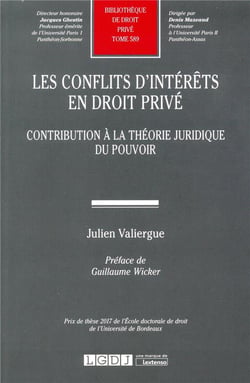 CONFLITS D INTERETS EN DROIT PRIVE. CONTRIBUTION A THEORIE JURIDIQUE DU POUVOIR