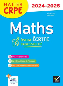 Mathématiques - CRPE - épreuve écrite d'admissibilité (édition 2024/2025)