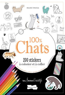 200 stickers à colorier - 100 % chats