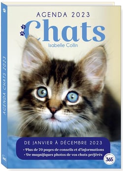 Agenda Loisirs Chats 2023 avec 70 pages d'informations et de conseils sur les chats