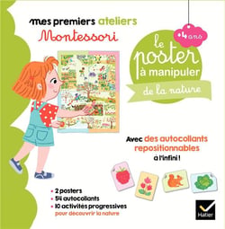 Mes premiers ateliers Montessori : coffret Montessori poster à manipuler de la nature