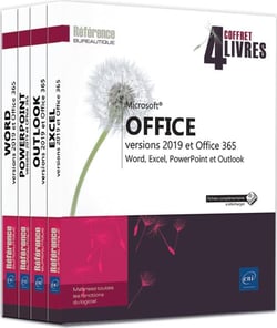 Microsoft Office (versions 2019 et Office 365) - coffret de 4 livres : Word, Excel, PowerPoint et Outlook