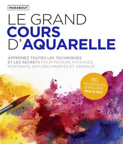 Le  grand cours d'aquarelle : apprenez toutes les techniques et les secrets pour peindre paysages, portraits, natures mortes et animaux