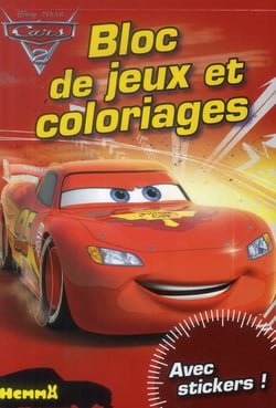 Cars 2 - bloc de jeux et coloriages - avec stickers