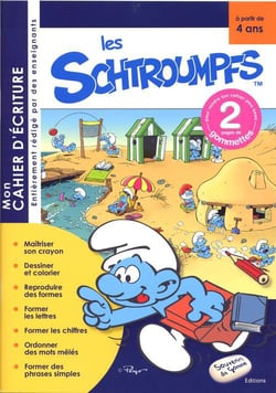 ECRITURE SCHTROUMPFS 5 ANS GOMMETTES