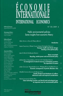 Economie internationale n.120 - public environmental polices : some insights from economic theory