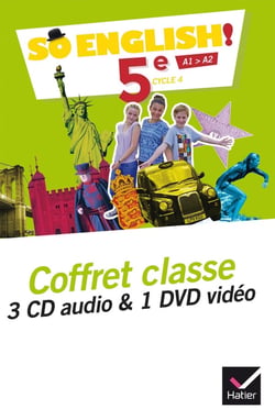 SO ENGLISH! : 5e - 3 CD audio + 1 DVD pour la classe