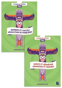 Totem : Mathématiques - CE2 - Cahiers d'exercices : Numération + Géométrie (édition 2025)