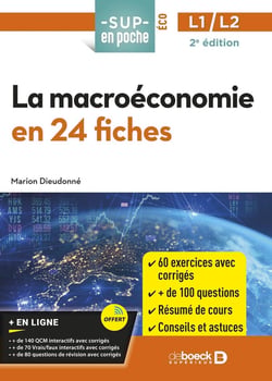 Sup en poche : toute la macroéconomie en 24 fiches et 300 entraînements : licences 1 et 2 (2e édition)