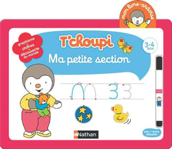 Mon livre-ardoise - t'choupi - graphisme, chiffres, découverte du monde - ma petite section - 3/4 ans