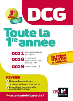 DCG - Toute la 1ère année du DCG 1, 8, 9 en fiche - Révision (édition 2024/2025)