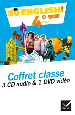 SO ENGLISH! : 4e - 3 CD audio + 1 DVD pour la classe