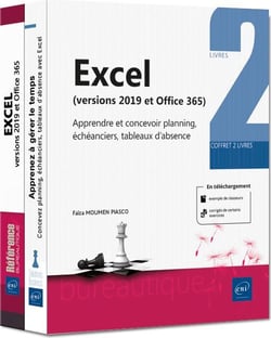 Excel (Versions 2019 Et Office 365) - Coffret De 2 Livres : Apprendre Et Concevoir Planning Echeanci