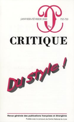 Revue Critique n.752/3 : du style ! - revue générale des publications françaises et étrangères