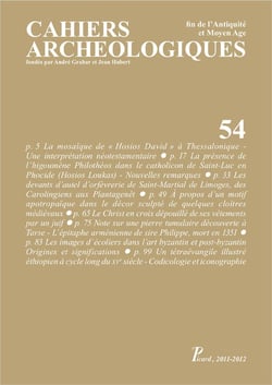 Cahiers Archéologiques n.54 : fin de l'Antiquité et Moyen Age
