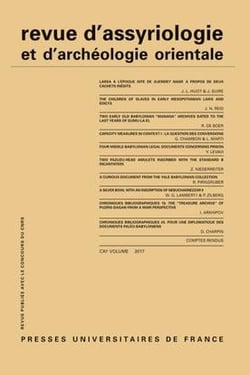 REVUE D'ASSYRIOLOGIE ET D'ARCHEOLOGIE ORIENTALE n.111 (édition 2017)