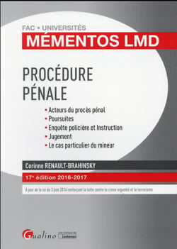 Procédure pénale (édition 2016/2017)