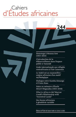 Cahiers d'études africaines n.244 : varia