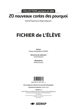 20 nouveaux contes des pourquoi - fichier de l'élève