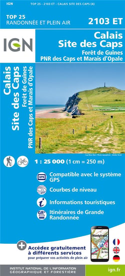 2103ET - Calais, Site des Caps, Forêt de Guînes, PNR des Caps et Marais d'Opale