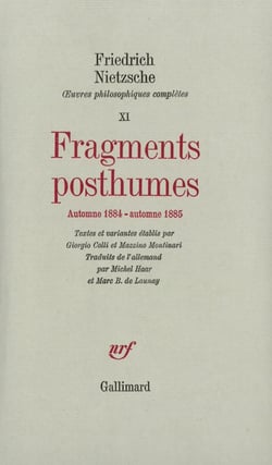 Fragments posthumes - automne 1884 automne 1885
