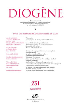 REVUE DIOGENE n.231 : pour une histoire culturelle de l'art