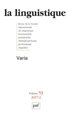 Revue La Linguistique n.53/2