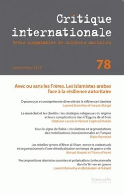 Revue critique internationale n.78 : avec ou sans les Frères - les islamistes arabes face à la résilience autoritaire