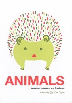 Animals note cards artwork by julia kuo: 16 assorted notecards and envelopes