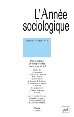 Revue L'Année sociologique n.68 (édition 2018)