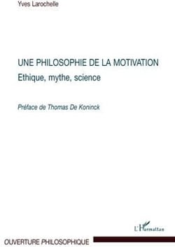 Une philosophie de la motivation - ethique, mythe, science
