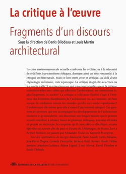 La critique à l'oeuvre : Fragment d'un discours