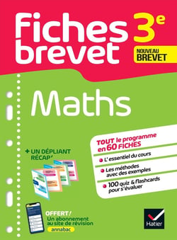 Fiches brevet Tome 3 : maths - 3e