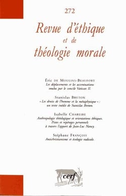 Revue d'éthique et de théologie morale 272