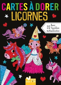 Cartes à dorer - Licornes
