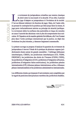 Le revirement de jurisprudence en droit international : actes du colloque de Rennes, 27 et 28 juin 2019