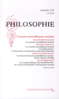 Revue Philosophie n.122 : concepts essentiellement contestés