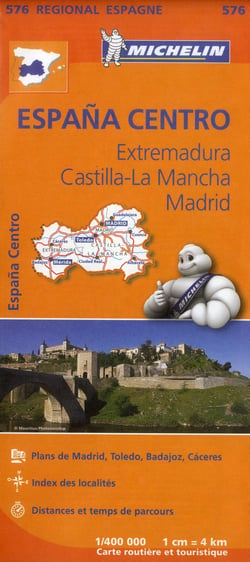 Carte Régionale Espagne Centre : Extremadura, Castilla-La Mancha, Madrid