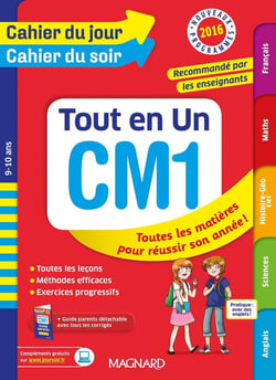 Cahier du jour / cahier du soir : tout en un - CM1 - 9-10 ans (nouveaux programmes 2016)
