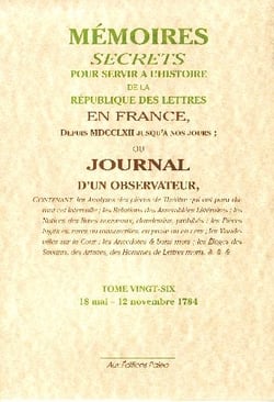 Mémoires secrets t.26 - 18 mai-12 novembre 1784