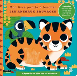 Mon livre puzzle à toucher : Les animaux sauvages
