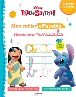 Lilo et Stitch - Mon cahier effaçable - J'écris les lettres minuscules - MS, GS