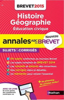 Annales ABC du brevet - sujets & corrigés Tome 26 : histoire-géographie, éducation civique - sujets et corrigés