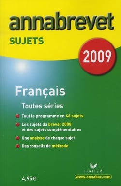 Annabrevet Tome 1 : français - sujets (édition 2009)