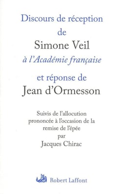 Discours de réception à l'Académie française et réponse de Jean d'Ormesson
